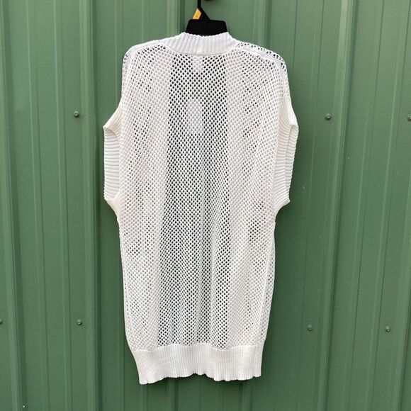 Crochet Layering Duster Cardigan Kimono Coverup Size L/XL - Picture 2 of 7